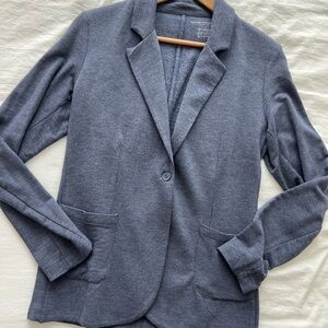 Majestic Filatures Heathered Blue Single-Button Knit Blazer